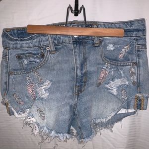 American eagle high waisted festival shorts